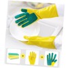 SAFIGLE 1 Pair Latex Scouring Pad Gloves for Housework Reusable