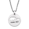 KUIYAI Sweet Mama and Bear Round Pendant Necklace for Mother