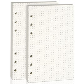 2 Pieces (contains 160 sheets) A6 6-hole Beige Loose-leaf Paper,A6 6-Hole Refill Paper,A6 6-Ring Notebook Paper,A6 6-Hole Planner Inserts.Dotted Line.Compatible with A6 6-Ring Binder.