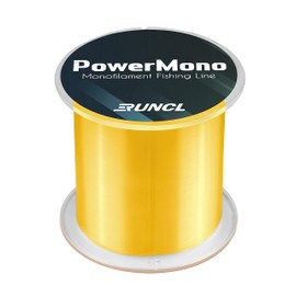 RUNCL PowerMono Fishing Line, Monofilament Fishing Line - Ultimate Strength, Shock Absorber, Suspend in Water, Knot Friendly - Mono Fishing Line (Gold, 15LB(6.8kgs), 500yds)