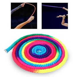 Samfox Jump Rope, Rainbow Gymnastics Skipping Rope, Nylon 110.23in Rhythmic Gymnastics Arts Training Rope