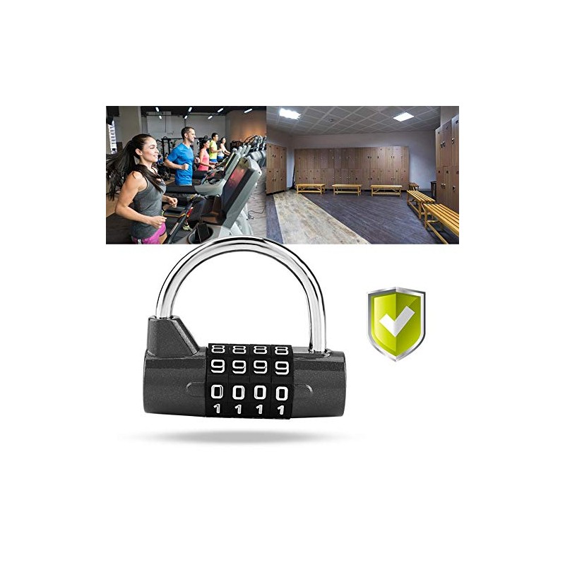 Sonew Gym Locker Padlocks, 4 Dial Digit Code Combination Padlock,