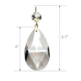 Aiskaer 15 Pieces Clear Teardrop Crystal Chandelier (Gold Pinning,Angel Tears Series)