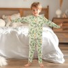 Krafig Cartoon Lizards Pattern Unisex Long-Sleeve PJ Sets, 2-Piece Pajamas