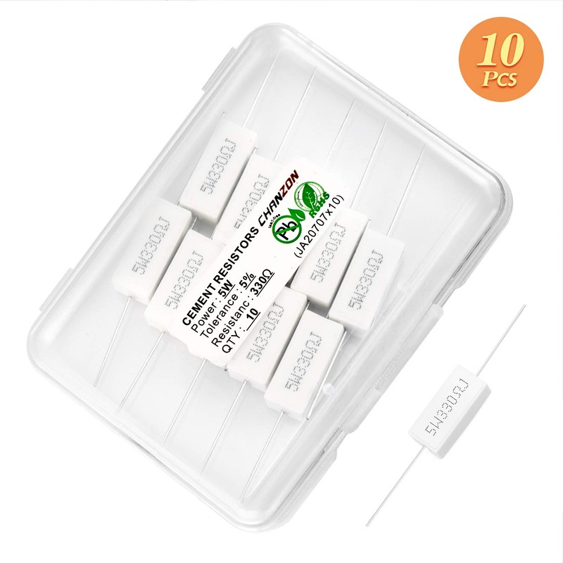 Chanzon Pack of 10 5W cement resistor, 330 Ω ohm,