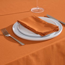HOMESCAPES Set of 4 Terracotta Fabric Napkins 45 x 45 cm, Napkins with Hemstitch, Table Napkins Made of 100% Cotton