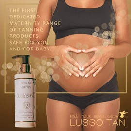 Pregnancy-Safe False Tan Lotion - Helps Prevent Stretch Marks. Organic Vegan & Cruelty-Free Self Tan with Vitamins. Gradual Fake Tan For Mamas To Be by Lusso Tan. Baby Shower Ideas.