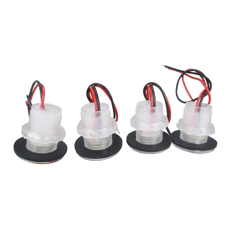 Pactrade Marine 4 Pieces Boat LED Livewell Round Button Blue
