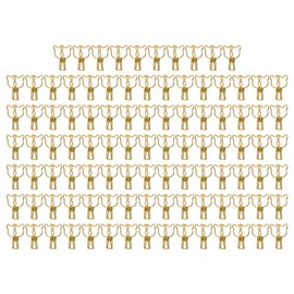 100pcs Binder Clip Hollow Cartoon Bear Long Tail Metal Paper Clamps for Documents Tickets Certificates Gold