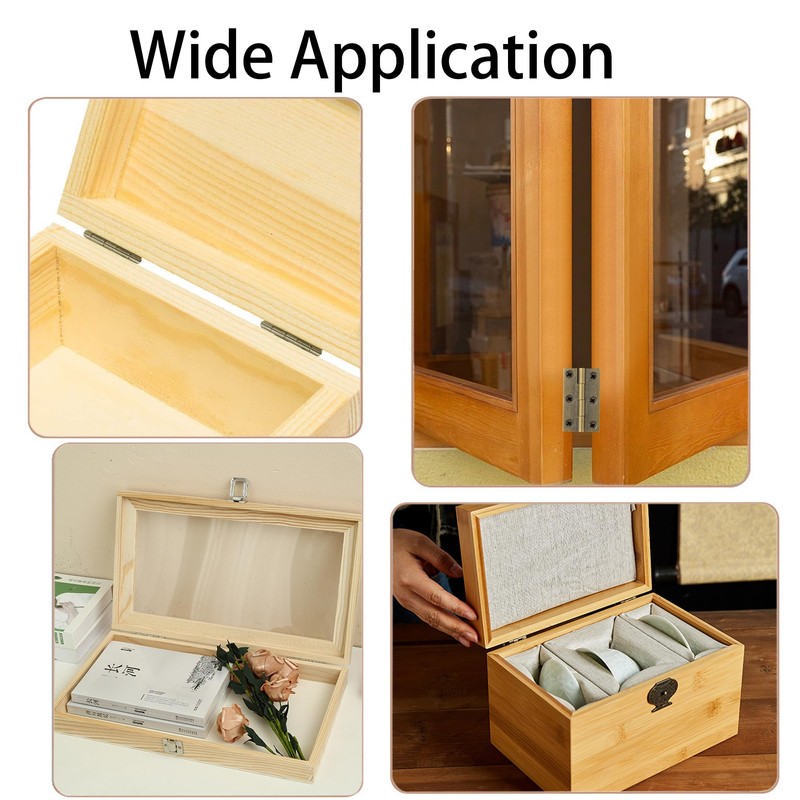 bociloy 6Pcs 1.5 Inch Butt Hinge, Mini Cabinet Hinges, Rectangle