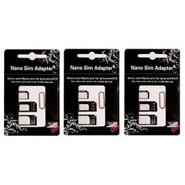 Cuziss Set of 3 Nano Sim Adapter and Micro Sim Adapter and Nano to Micro Adapter with a Sim Card Folder and a Needle Three Pack