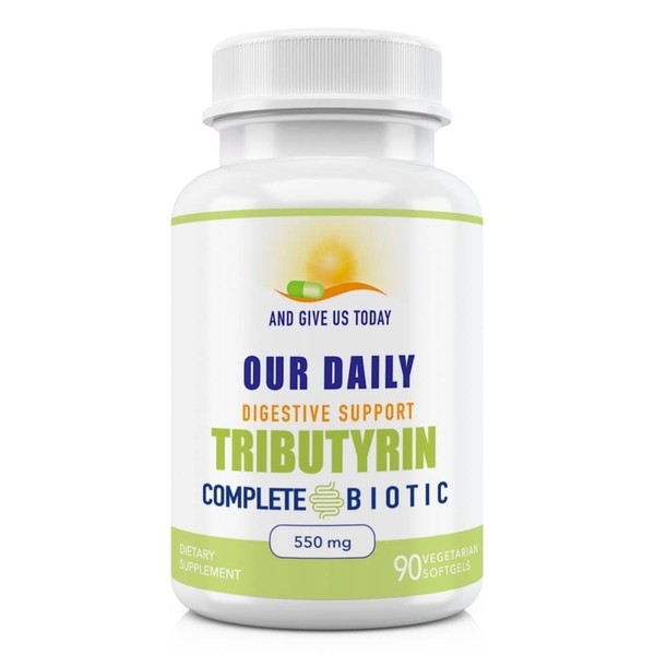 Our Daily Vites Tributyrin Digestive Heath Probiotics | Complete Butyrate Supplement | 550 Mg Delayed-Release Softgels | Immune Support| 90 Servings | Vegan Formula