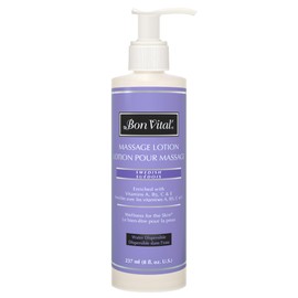 Bon Vital' Swedish Massage Lotion for Skin Tone Improvement, Dry Skin Repair, Increased Circulation, and Stress Relief, Great for Massage Therapists Who Perform Swedish and Sports Massages, 8 Oz
