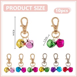 DELORIGIN 10 Sets Pet Collar Bell Dog Cat Small Pet Training Bells Charm with Alloy Lobster Claw Clasps Pets Collar Pendant Decoration Iron Bell Charms for Pet Collars Dog Tag Clips