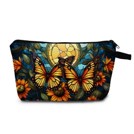 MoCaliduccious Butterfly Makeup Bag Elegant 3D Flutter Design Cosmetic Pouch for Women Travel Toiletry Organizer Cute Butterfly Makeup Bag for Teens
