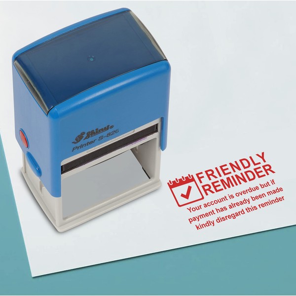 Printtoo Friendly Reminder Overdue Self Inking Rubber Stamp Pre,Inked Office