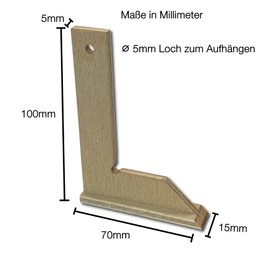 BUNBAN Precision Beech Wood Angle Multiplex 100 x 70 mm - Light Stop and Mitre Angle for Precise Work and Drawing (Flat Angle 45°)