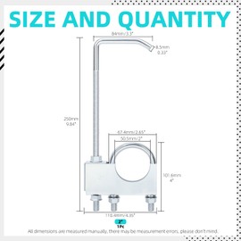 Cimeton 1 Stück Auspuffschelle mit Halterung 2" Auspuffsystem-Halterung Rohre Auspuffhalterung für die meisten PKW- und LKW-Auspuffsysteme