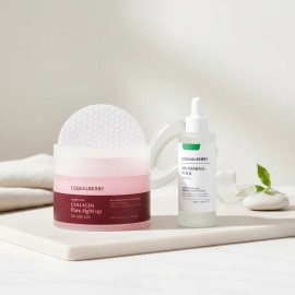 Kit Eqqualberry Gel Toner Pads Colágeno 60uds Sérum Facial Ácido Hialurónico 50ml