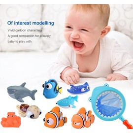 Aonuily Finding Nemo Toys - 9Pcs Finding Dory Nemo Bath Squirters Bath Toys Baby Floating Squirt Bath Toy For Baby Kids Toddler Shower And Swimming Tub