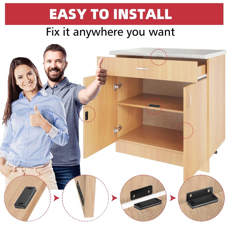 Loomdeo Ultra-Thin Magnetic Cabinet Door Catch - Strong Adhesion &