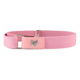 Ladeheid P15G Girls' Elastic Belt 1-6 Years 34-65 cm, Pink/Butterfly