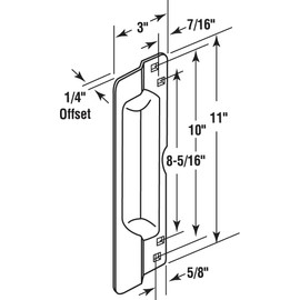 Prime-Line U 9504 Steel Latch Guard Plate Cover for Out-Swinging Doors, Bronze (Single Pack)