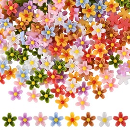 SUNNYCLUE 1 Box 240 Stück 8 Farben Kleine Harz Floridnanhänger Flache Rückseite Cabochons 3D Bunte Sakuras Flache Rückseite Verzierungen Für Schmuck Nägel Haarspangen Handyhüllen DIY Bastelarbeiten Sc
