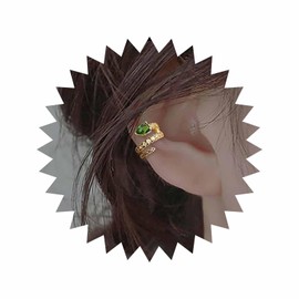 Inateannal Vintage Crystal Snake Cuff Earrings Gold Snake Cuff Wrap Earrings Snake Crawler Climber Earrings Emerald Snake Ear Climber Earrings Jewellery for Women and Girls, Zinc