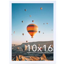 JCJMY 10x16 Picture Frame White for Wall Hanging, Wall Mounting Horizontally or Vertically, 10 x 16 Wall Gallery Poster Photo Frame with Shatter Resistant Plexiglass,White