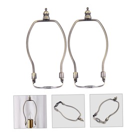 2 x Lighting Accessories Lamp Harps and Adapter Lamp Making Set Holder for Lamp Harp Holder Lampshade Base Alloy Coating Horn Frame Adjustable
