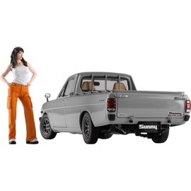Hasegawa 1/24 Datsun Sunny Truck Long Body Deluxe w/Girls Figure Plastic Model SP626 (Automotive)