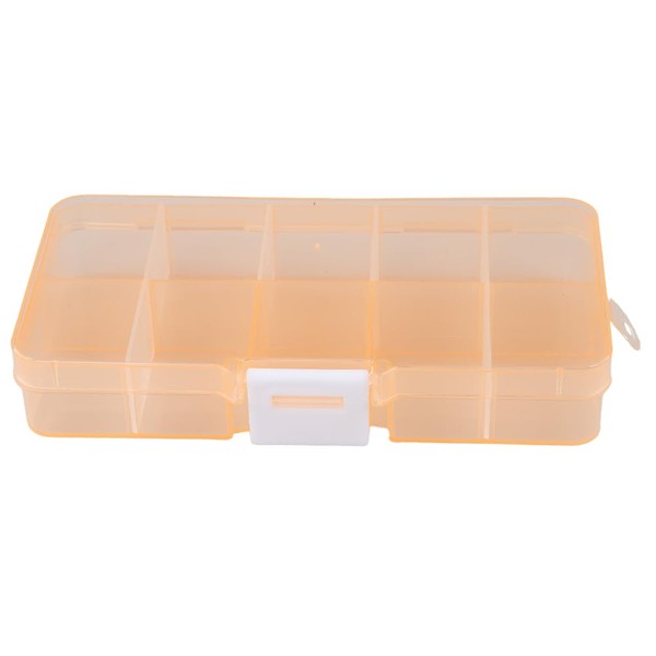 Craft County Plastic Bead Organizer – Orange – Customizable Compartments
