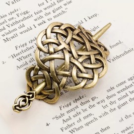 Norse American Viking Viking Norse Celtic Round Dara Knot Hair Pin Gold