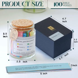 KuanStore Bible Verse Jar – 100 Scripture Cards for Comfort & Faith, Christian Gifts for Women, Mom, Easter, Graduation – Prayer Jar with Ribbon