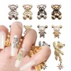 Bear Nail Art Decorations, Alloy Bear Nail Glitter Design, 24pcs