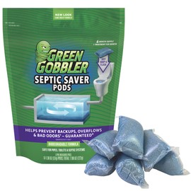 Green Gobbler Septic Saver Bacteria Enzyme Pacs | 6 Month Septic Tank Supply | Septic Tank Teatment Packets
