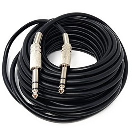 DRUT 10m 6.35mm Male to 6.35mm Male Stereo Audio Cable, 1/4" TRS Connectors For Professional Music Instruments & Home Audio 33ft Black Nickel Connectors