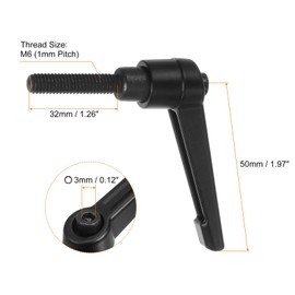sourcing map 8pcs Adjustable Clamping Lever Handles M6 x 32mm Male Thread Bolt Knobs Rotating Screw Locking Quick Release Ratchet Push Button Handle, Black