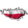 Small Single Flag Of Poland Metal Rip Open Sticker