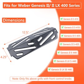 QuliMetal Grill Heat Deflectors for Weber GS4 Genesis II E-410, E-415, E-435, Grill Parts for Weber Genesis II LX E-440 Series Gas Grills, Porcelain Steel 16GA Heat Plates Parts for Weber 66686 66041