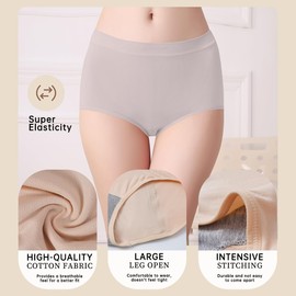 Rixhbvn Ladies Briefs Women's Modal Underwear Soft High Waist Panties,(US Alpha Large Regular Regular)(Multicolor)