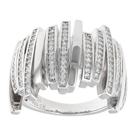 JTV Cubic Zirconia Rhodium Over Sterling Silver Ring 1.05ctw for Women