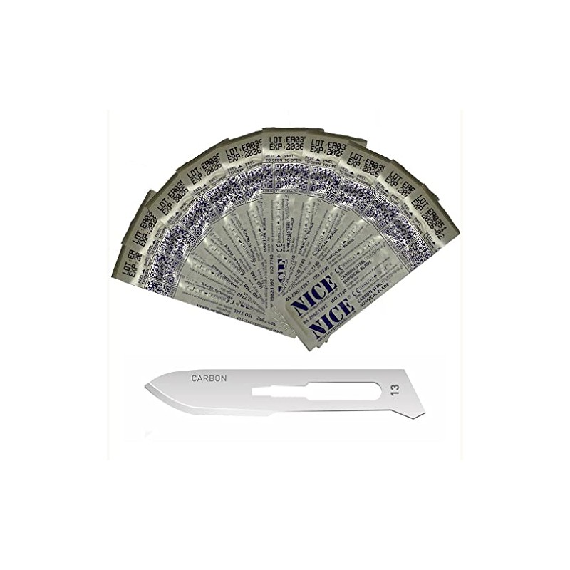 10 x NICE No.13 Sterile Carbon Steel CS13 Surgical Blades