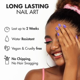 MOYOU LONDON by_millimac 01 Semi-Cured UV Gel Strips - Pack of 20 - Gel Nail Foils UV Hardening for Manicure in Salon Quality - Set with Nail File & Wooden Cuticle Sticks