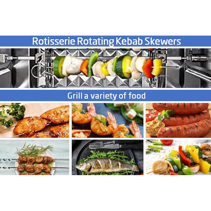 BridgePro Stainless Steel Rotating Rotisserie Kebab Skewer