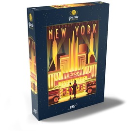 MyPuzzle New York Night Broadway, Art Deco Style Vintage Poster, Illustration - Premium 1000 Piece Puzzle - MyPuzzle Special Collection by Puzzle Galaxy