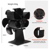 FFYan Stove Fan, Fireplace Tool with 6 Blades, No Electricity,