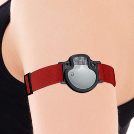 DiaBrothers Enlite Guardian Fixation Strap Holder with Adjustable Bracelet – Holder: Black – Bracelet: Dark Red – Size: M (25-35 cm)