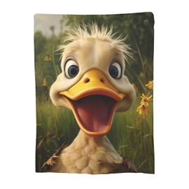 Turamurra Funny Duck Throw Blanket Super Soft Warm Animal Ducks Birthday Valentines Decorative Fleece Blankets for Bedding Car Sofa Couch Home All Season 50"X60"